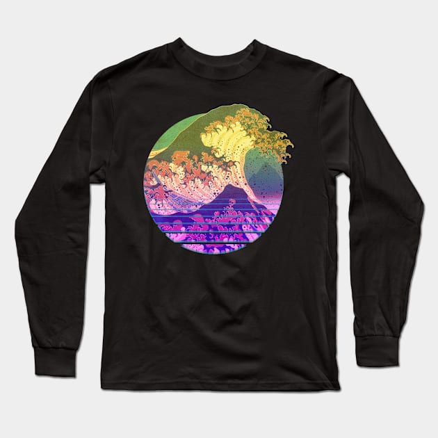 The Great Vaporwave Long Sleeve T-Shirt by KritwanBlue